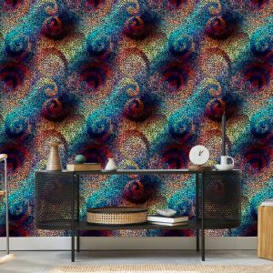 Papier Peint Mur Coloré Mosaïque Motifs Salle À Manger – Image 5
