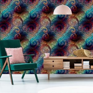 Papier Peint Mur Coloré Mosaïque Motifs Salle À Manger – Image 6