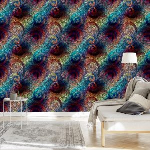 Papier Peint Mur Coloré Mosaïque Motifs Salle À Manger – Image 3