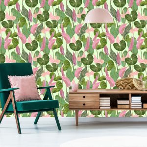 Papier Peint Feuilles Et Fleurs Colorées – Image 6