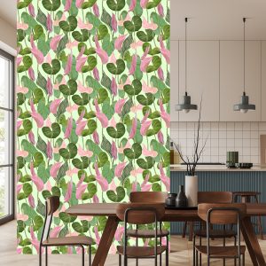 Papier Peint Feuilles Et Fleurs Colorées – Image 4