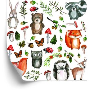 Papier Peint Pour Les Enfants - Animaux De La Forêt Et Amis – Image 2