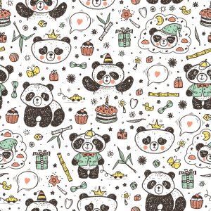 Papier Peint Pandas Parmi Les Jouets – Image 1