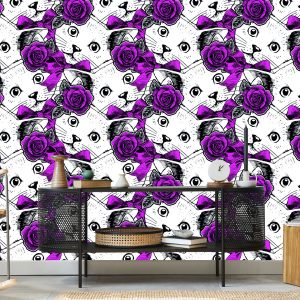 Papier Peint Chats Et Roses – Image 5