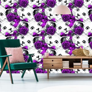 Papier Peint Chats Et Roses – Image 6