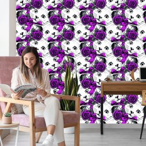 Papier Peint Chats Et Roses – Image 7