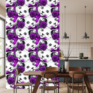 Papier Peint Chats Et Roses – Image 4