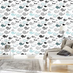 Papier Peint Pour Les Enfants - Baleines – Image 3