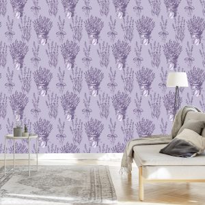 Papier Peint Lavande Dans Un Style Rétro – Image 3