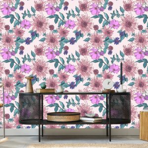Papier Peint Asters Roses Et Dahlias – Image 5
