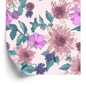 Papier Peint Asters Roses Et Dahlias – Image 2