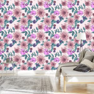 Papier Peint Asters Roses Et Dahlias – Image 3