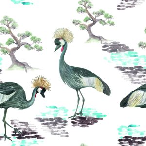 Papier Peint Beaux Oiseaux Et Fleurs – Image 1