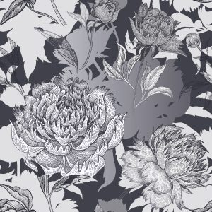 Papier Peint Pivoines Sombres – Image 1
