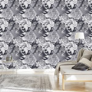 Papier Peint Pivoines Sombres – Image 3
