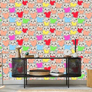 Papier Peint Pour Les Enfants - Chatons Et Coeurs Heureux – Image 5