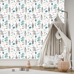 Papier Peint Dragons D'un Conte De Fées Pour Une Chambre D'enfant – Image 3