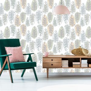 Papier Peint Feuilles De Style Scandinave Pour La Chambre – Image 6