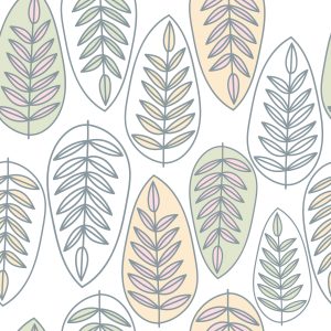 Papier Peint Feuilles De Style Scandinave Pour La Chambre – Image 1