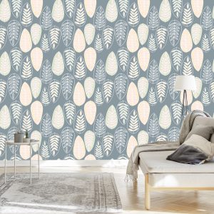 Papier Peint Feuilles De Style Scandinave Pour Chambre – Image 3