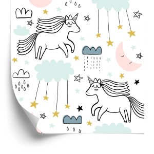 Papier Peint Pour Les Enfants - Licornes Endormies – Image 2