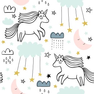 Papier Peint Pour Les Enfants - Licornes Endormies – Image 1