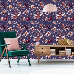 Papier Peint Plantes Et Oiseaux – Image 6