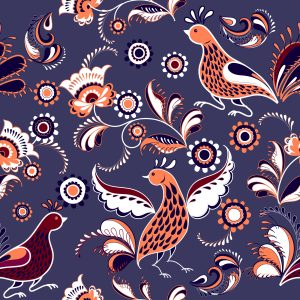 Papier Peint Plantes Et Oiseaux – Image 1
