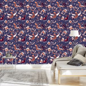 Papier Peint Plantes Et Oiseaux – Image 3