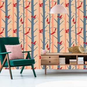 Papier Peint Arbres Naturels Colorés Pour La Chambre D'un Bébé – Image 6