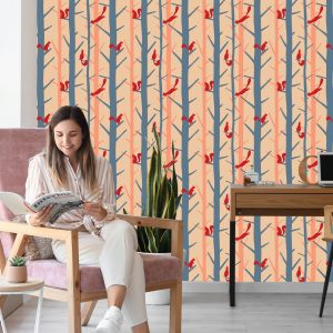 Papier Peint Arbres Naturels Colorés Pour La Chambre D'un Bébé – Image 7