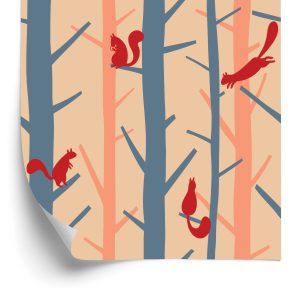 Papier Peint Arbres Naturels Colorés Pour La Chambre D'un Bébé – Image 2