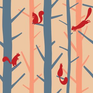 Papier Peint Arbres Naturels Colorés Pour La Chambre D'un Bébé – Image 1