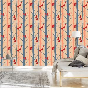 Papier Peint Arbres Naturels Colorés Pour La Chambre D'un Bébé – Image 3