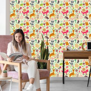 Papier Peint Pour Les Enfants - Happy Forest Animals – Image 7