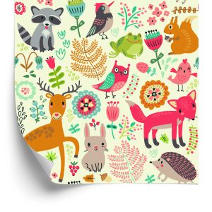 Papier Peint Pour Les Enfants - Happy Forest Animals – Image 2