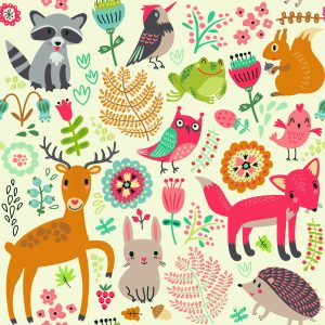Papier Peint Pour Les Enfants - Happy Forest Animals – Image 1