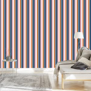 Papier Peint Dans Le Salon De La Salle À Manger Des Barres Verticales Colorées – Image 3