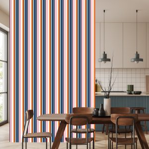 Papier Peint Dans Le Salon De La Salle À Manger Des Barres Verticales Colorées – Image 4