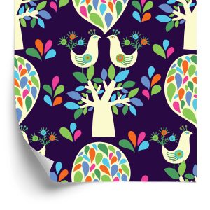 Papier Peint Arbre Aux Feuilles Colorées Chambre D'enfant – Image 2