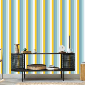 Papier Peint Dans La Chambre À Coucher De Salon De Rayures Verticales Colorées – Image 5