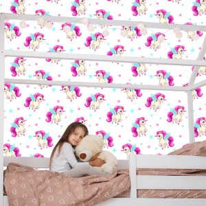 Papier Peint Pour Les Enfants Qui Volent Des Licornes Et Des Étoiles – Image 7