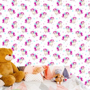 Papier Peint Pour Les Enfants Qui Volent Des Licornes Et Des Étoiles – Image 6