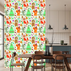 Papier Peint Pour Les Enfants - Amusement Des Animaux De La Forêt – Image 4