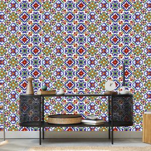 Papier Peint Pour La Cuisine, La Salle À Manger, Les Motifs De Mosaïque Colorés – Image 5