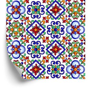Papier Peint Pour La Cuisine, La Salle À Manger, Les Motifs De Mosaïque Colorés – Image 2