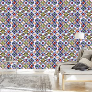 Papier Peint Pour La Cuisine, La Salle À Manger, Les Motifs De Mosaïque Colorés – Image 3