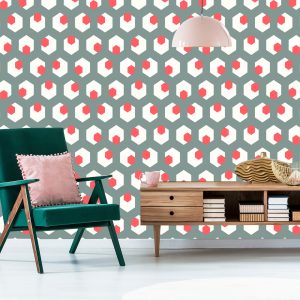 Papier Peint Figures Géométriques Dans Un Style Rétro – Image 6
