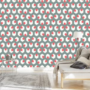 Papier Peint Figures Géométriques Dans Un Style Rétro – Image 3