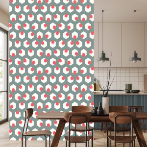 Papier Peint Figures Géométriques Dans Un Style Rétro – Image 4